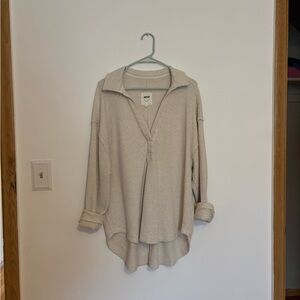 Aerie Cream Waffle Knit Top